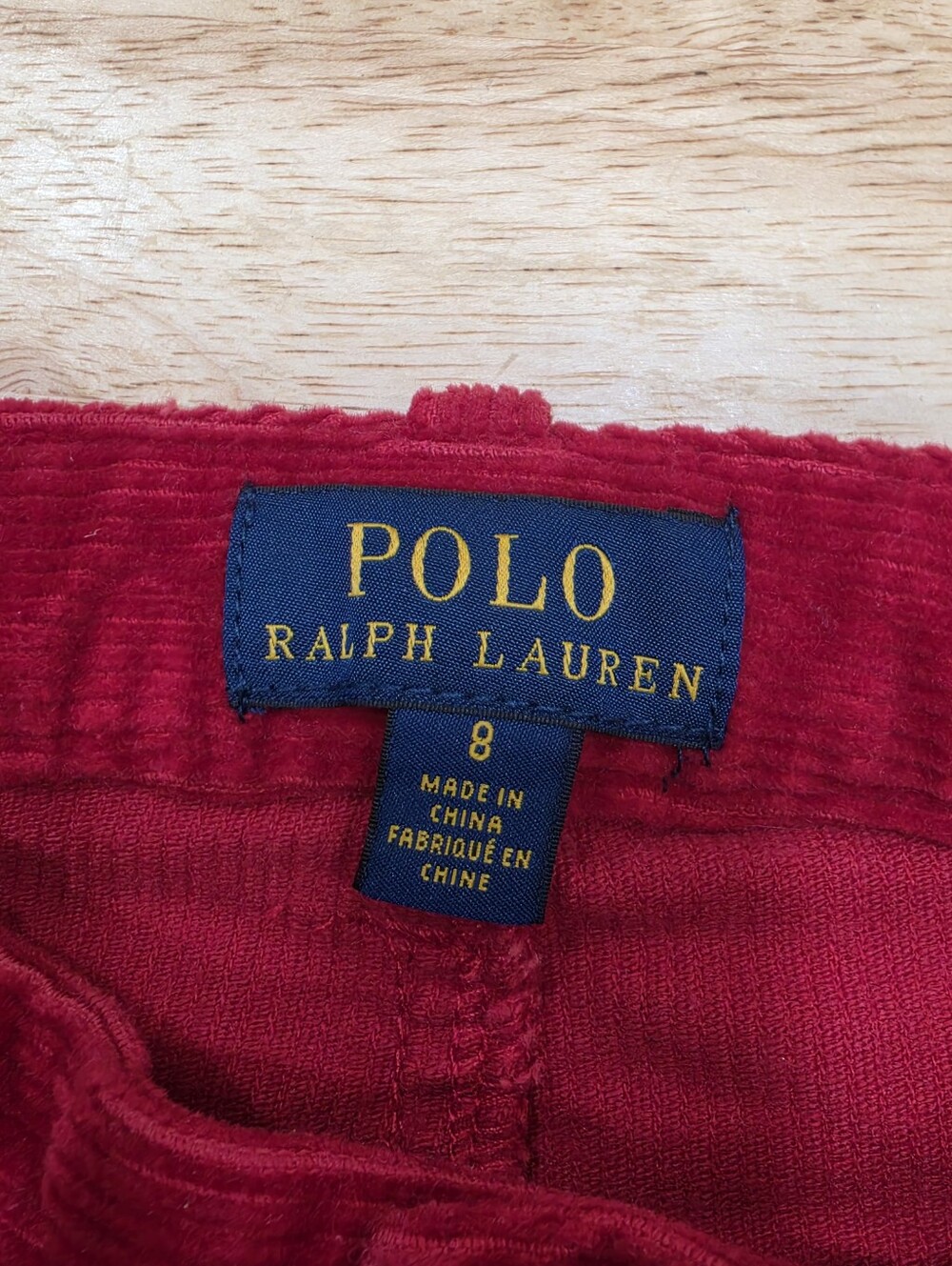 Ralph Lauren Corduroy Pants Boys Size 8 Red 5 Pocket Embroidered Pony - Picture 5 of 12
